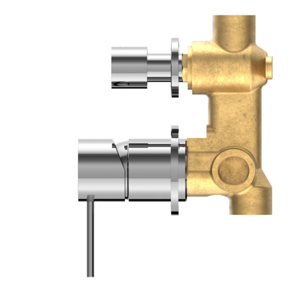 MECCA SHOWER MIXER WITH DIVERTOR SEPARATE BACK PLATE Chrome Tapware Nero