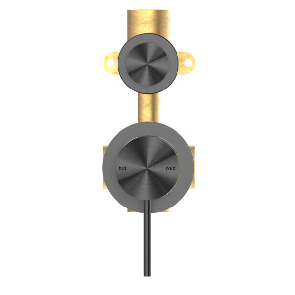 MECCA SHOWER MIXER WITH DIVERTOR SEPARATE BACK PLATE Gun Metal Tapware Nero