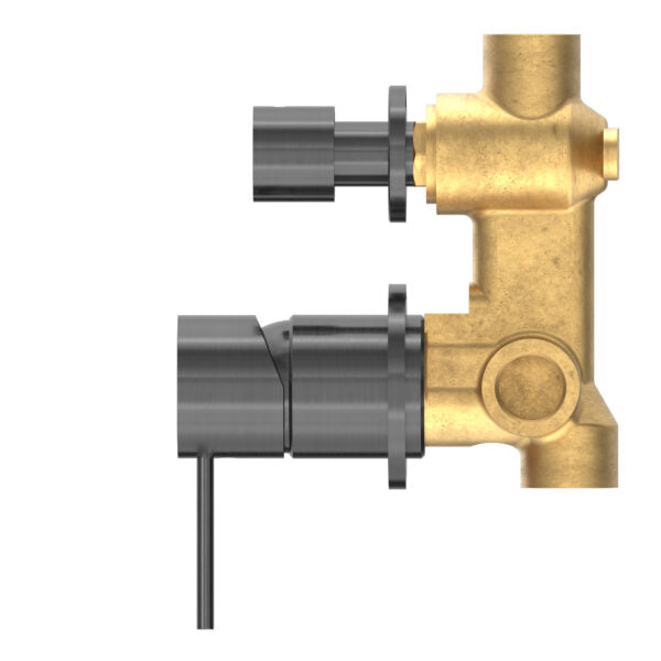 MECCA SHOWER MIXER WITH DIVERTOR SEPARATE BACK PLATE Gun Metal Tapware Nero