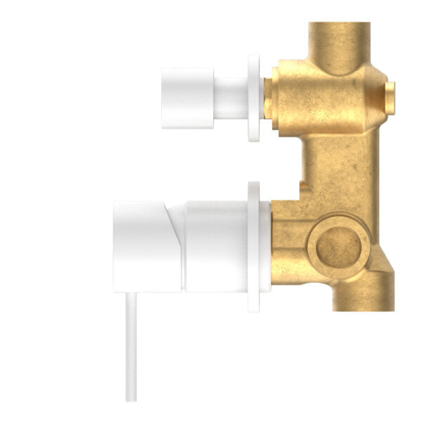 MECCA SHOWER MIXER WITH DIVERTOR SEPARATE BACK PLATE Matte White Tapware Nero