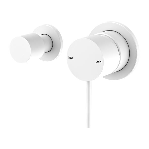 MECCA SHOWER MIXER WITH HORIZONTAL 2 WAY DIVERTOR Matte White Tapware Nero