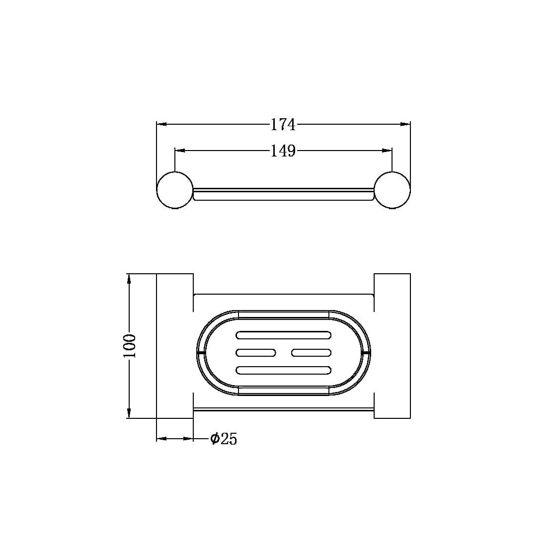Mecca Soap Dish Holder Brushed Gold 2381-BG Accessories Nero