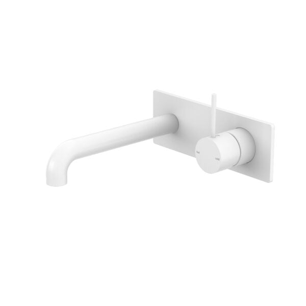 MECCA Wall Basin Mixer Handle Up Matte White YSW2219-07B-MW Tapware Nero