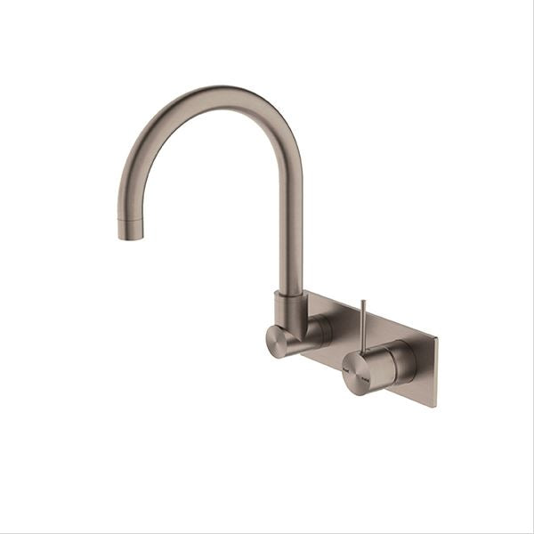 MECCA Wall Basin Mixer Swivel Spout Brushed Bronze YSW2219-09P-BZ Tapware Nero