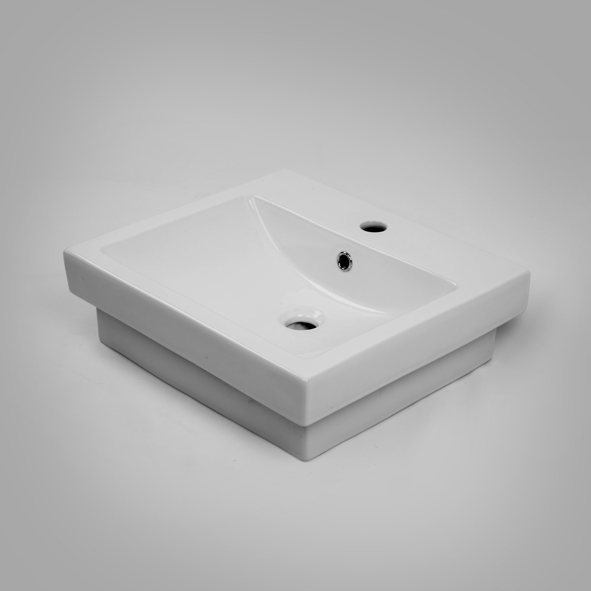 MEGGA-2 Half Inset Square Basin 1 Tap Hole Basins ECT