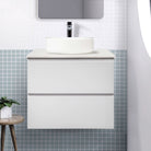 Mia 60cm Wall Hung Bathroom Vanity Vanities & Mirrors Arova BLISS Speckled Stone Top CB1108N-Round Gloss White Basin