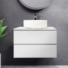 Mia 75cm Wall Hung Vanity Vanities & Mirrors Arova Bliss Quartz Stone Top CB1108N-Round Gloss White Basin