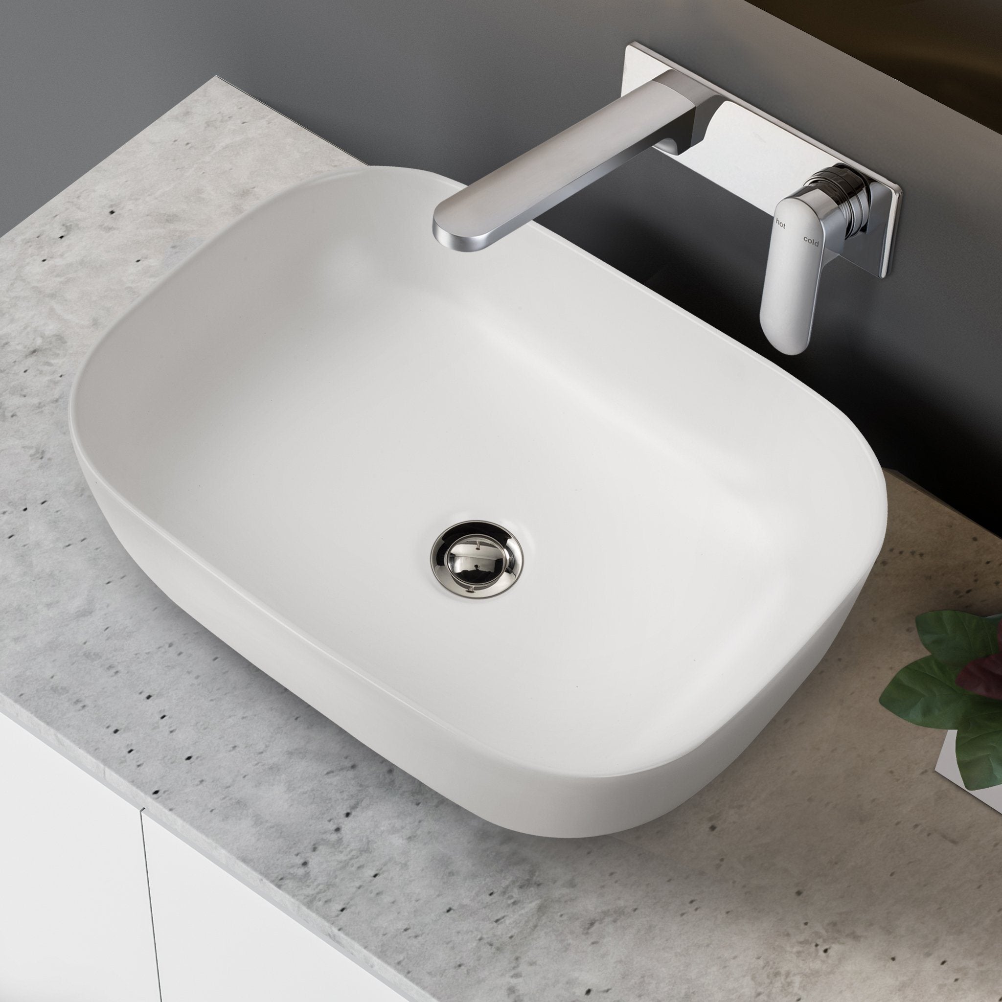 MICA 46 Above Counter Basin Matte White Basins Arova