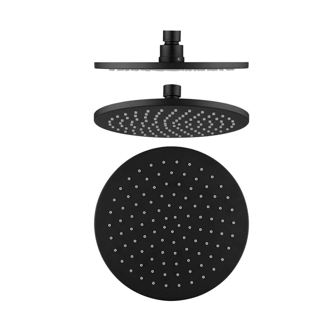 MICA Round Shower Head 250mm Black Showers Arova