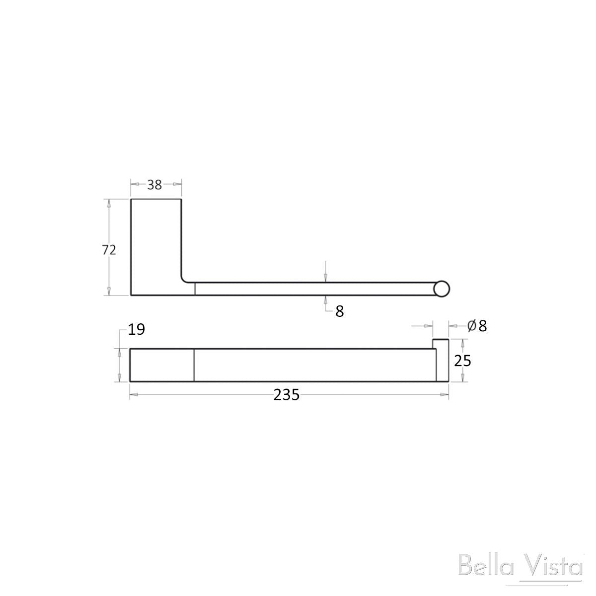 'Milos' - Hand Towel Holder Chrome- Pradus Accessories Bella Vista