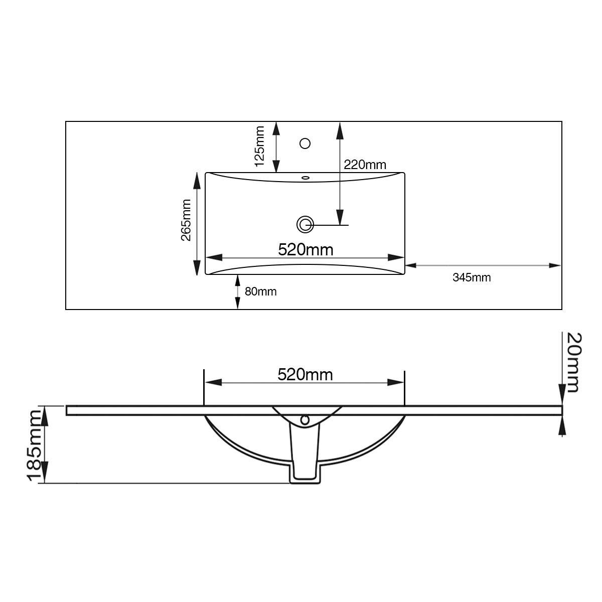 Mirage 120cm Ceramic Vanity Top Single Bowl Vanities & Mirrors Arova