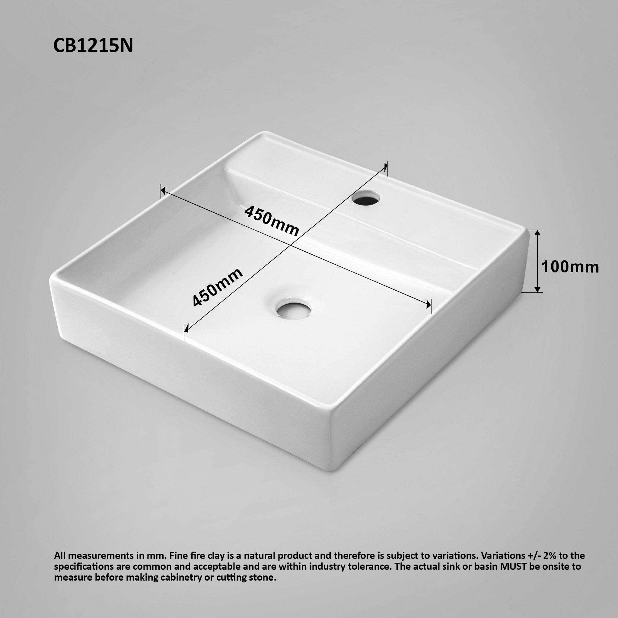 MIRAGE 44 Square Above Counter Basin Low Profile Basins Arova