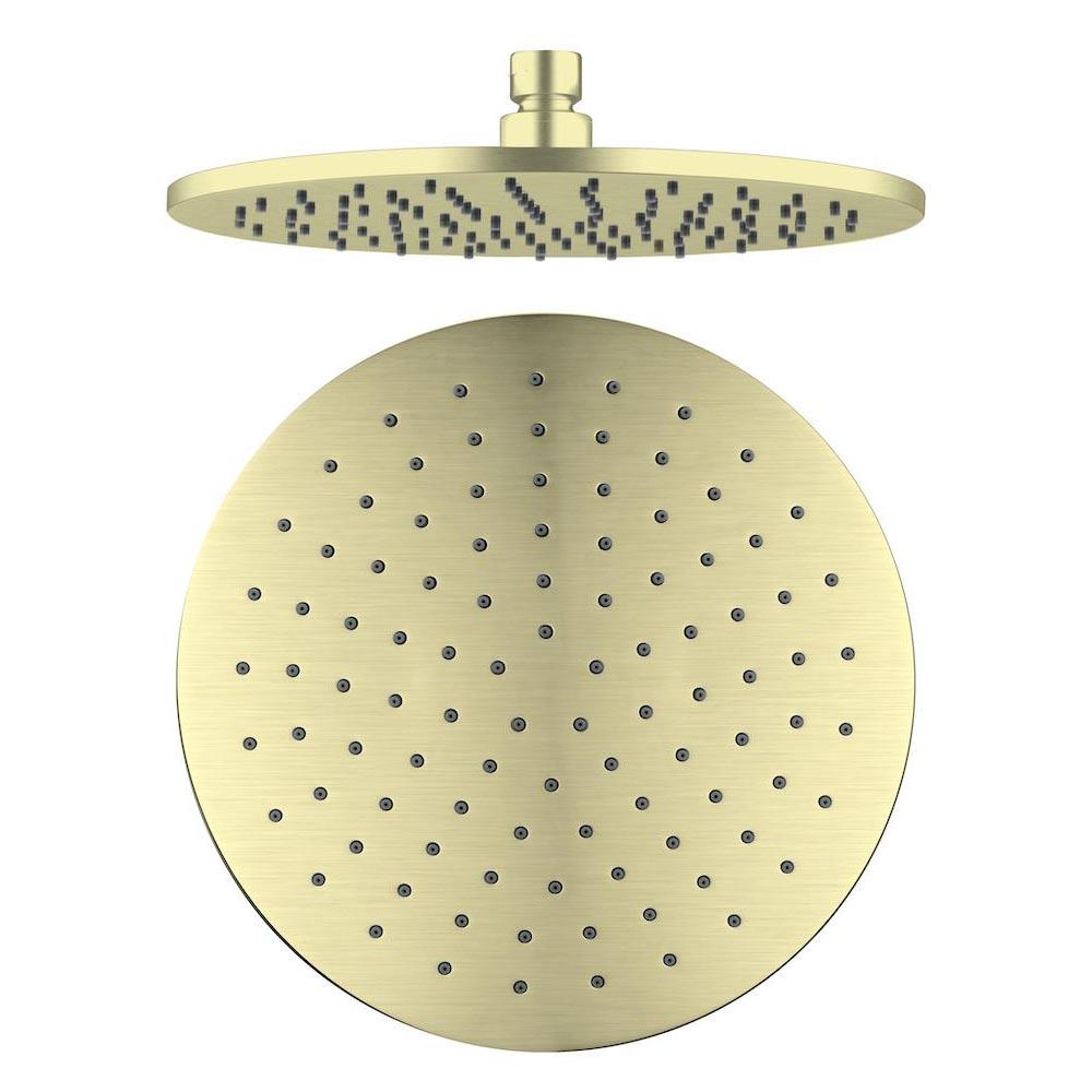 Nero 250mm Round Shower Head Brushed Gold showers Nero