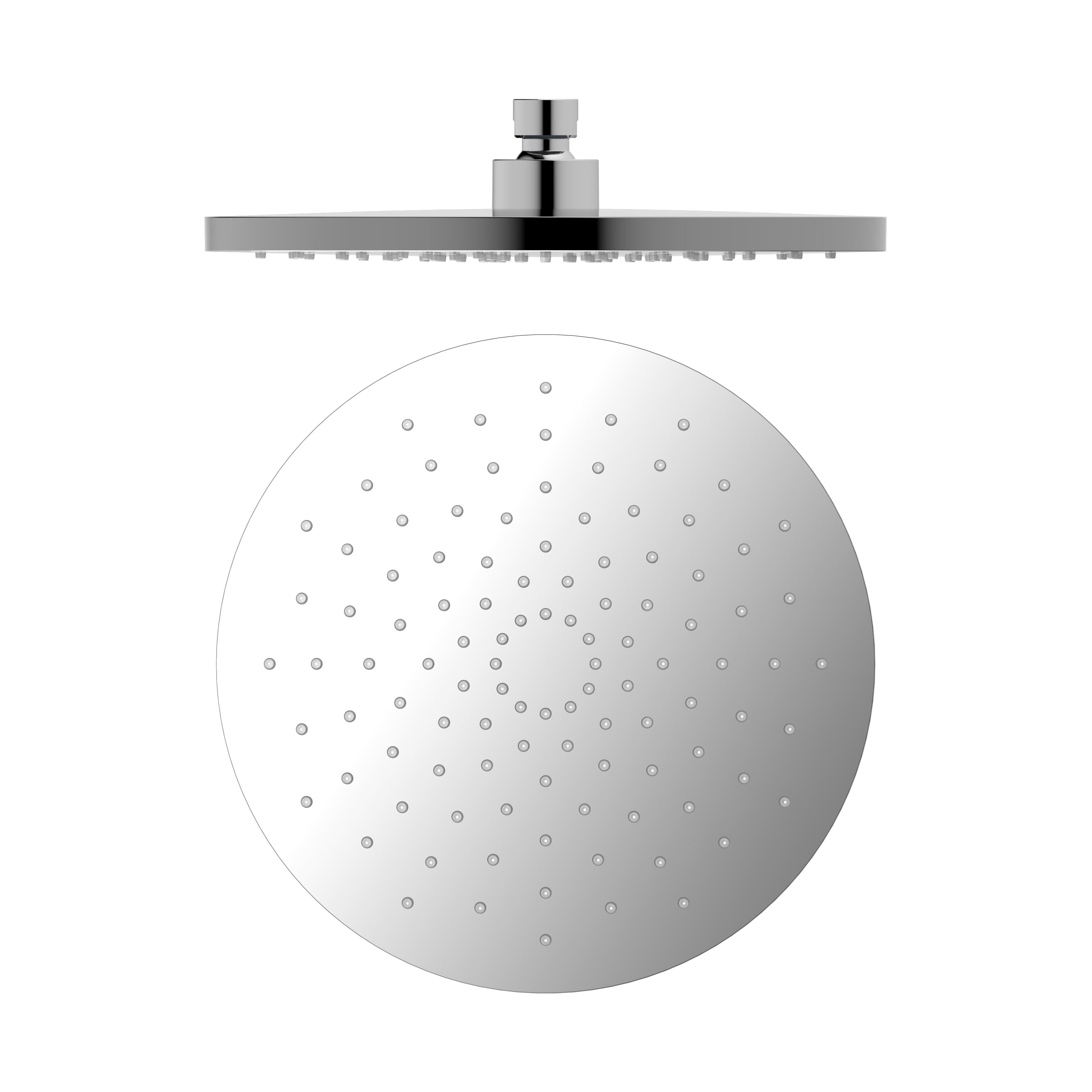 Nero ABS 250mm Round Shower Head Chrome showers Nero