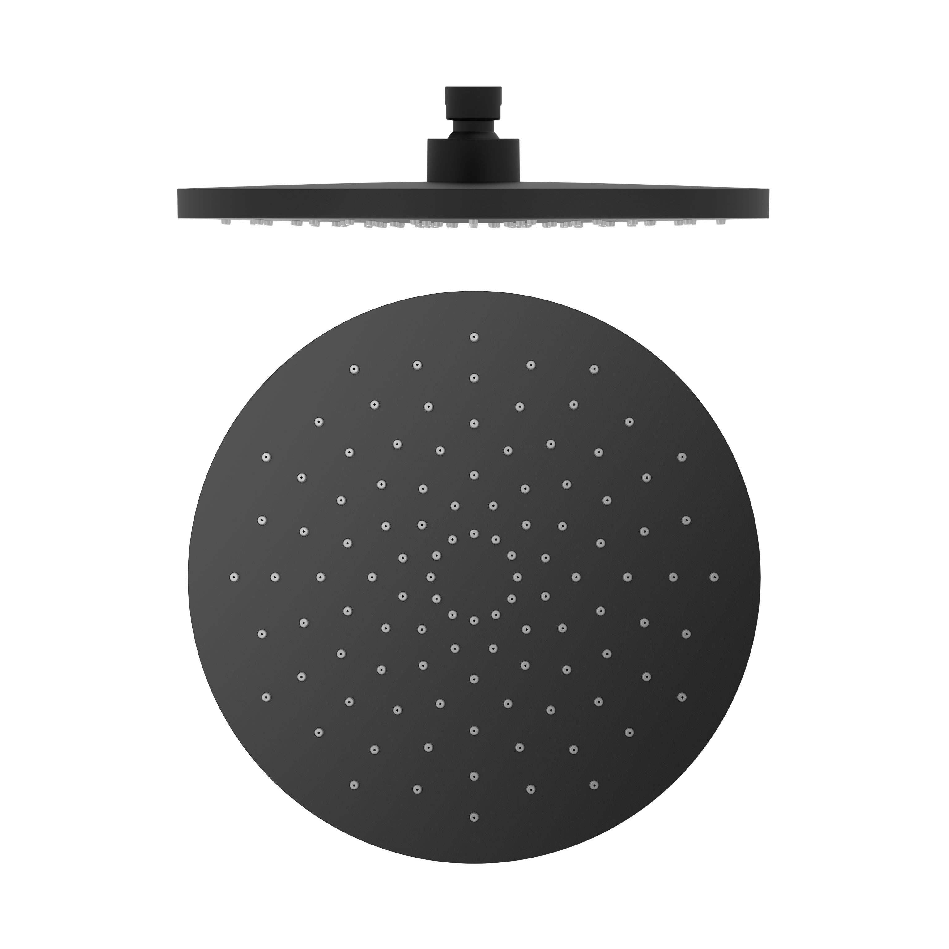 Nero ABS 250mm Round Shower Head Matte Black showers Nero