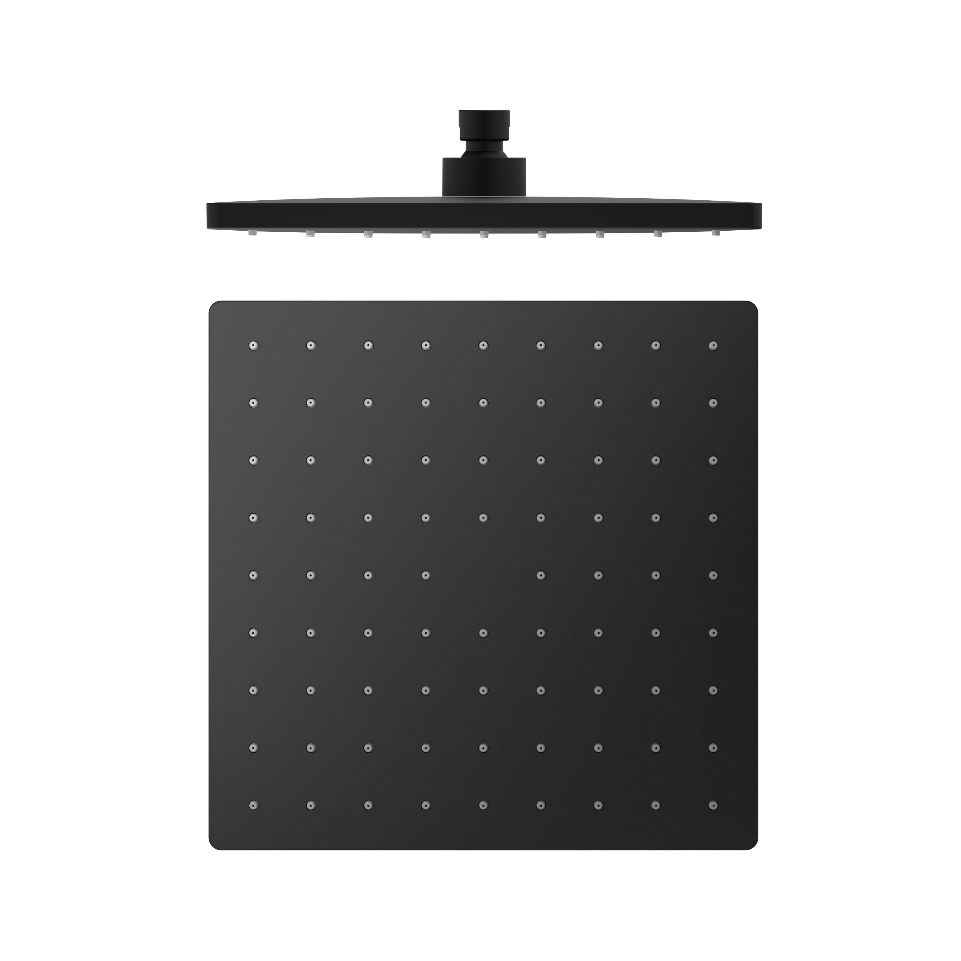Nero ABS 250mm Square Shower Head Matte Black showers Nero
