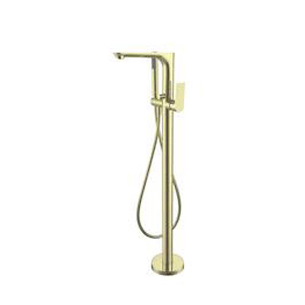Nero BIANCA Floor Standing Bath Mixer with Hand Shower BRUSHED GOLD YSW3215-03A-BG Tapware Nero