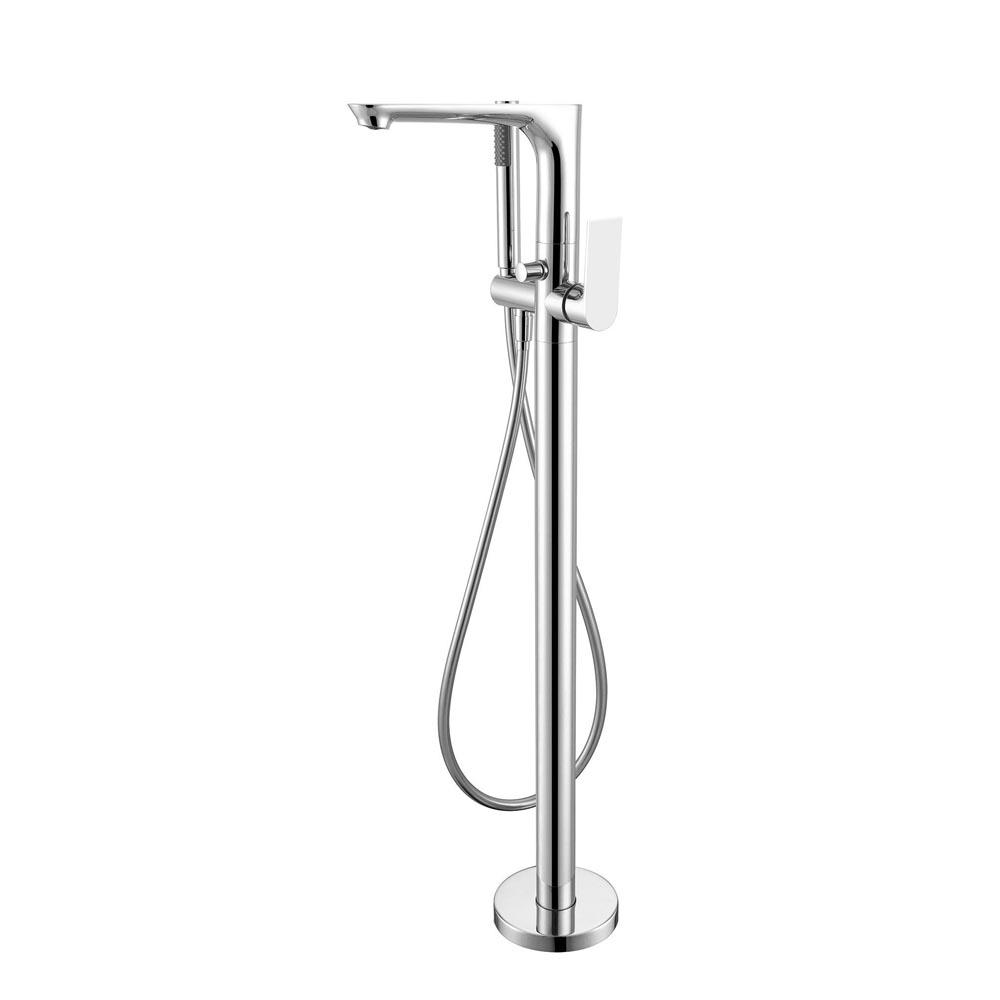 Nero BIANCA Floor Standing Bath Mixer with Hand Shower Chrome YSW3215-03A-CH Tapware Nero