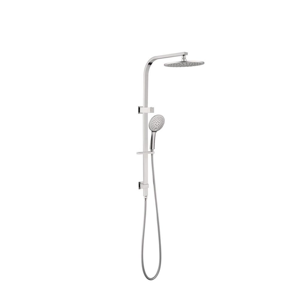 Nero Dolce 250mm Round Twin Shower Brushed Nickel showers Nero
