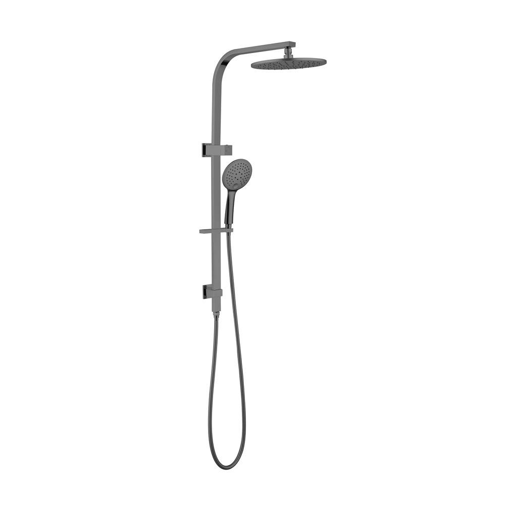 Nero Dolce 250mm Round Twin Shower Gun Metal showers Nero