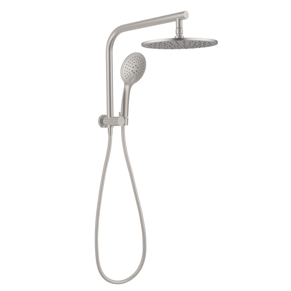 Nero DOLCE Short Twin Shower Brushed Nickel showers Nero