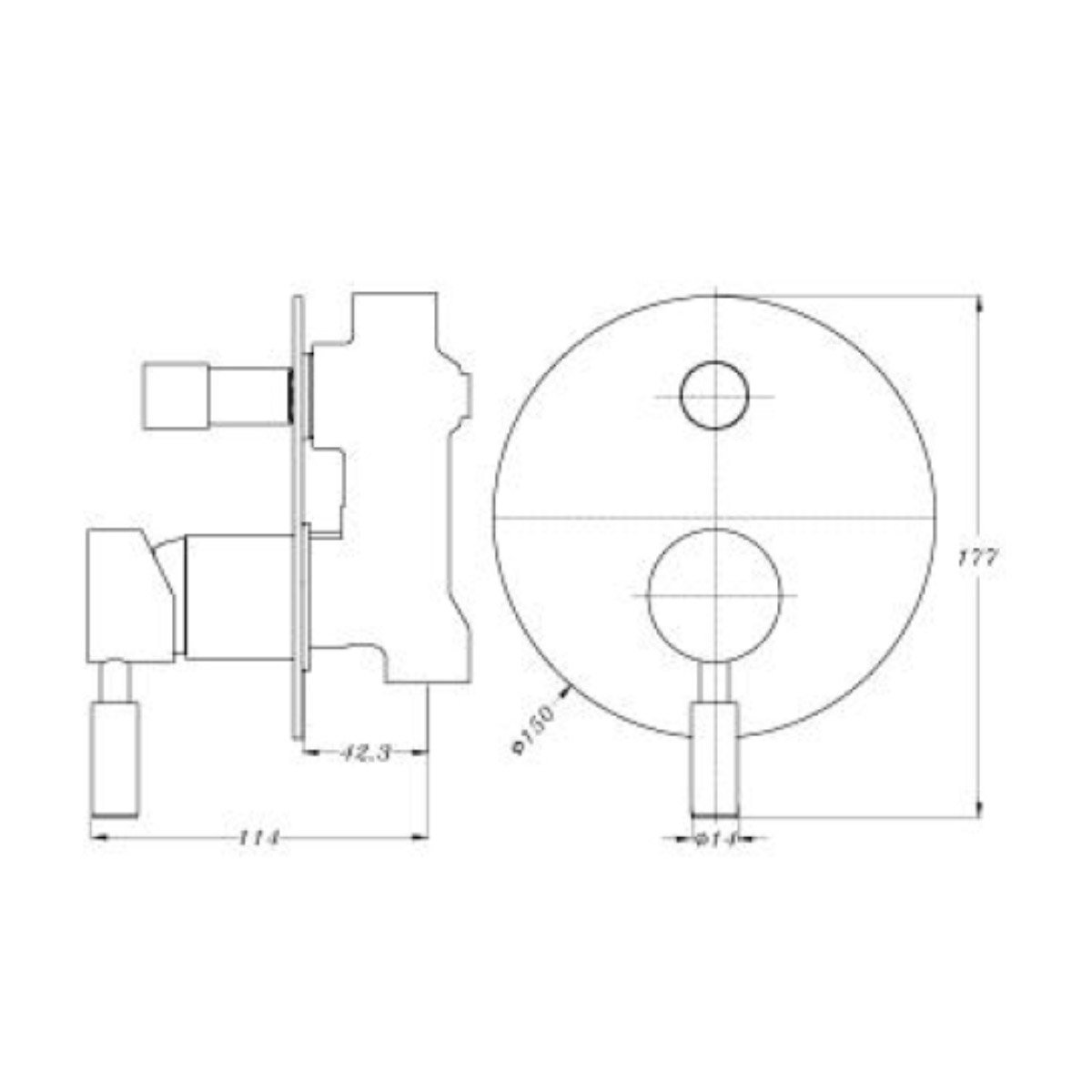 Nero Dolce Shower Mixer with Divertor Brushed Nickel Tapware Nero