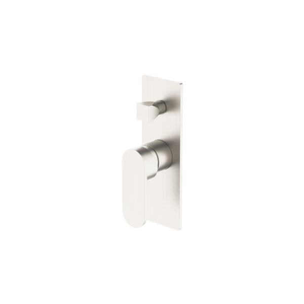Nero Ecco Shower Mixer with Divertor Brushed Nickel Tapware Nero
