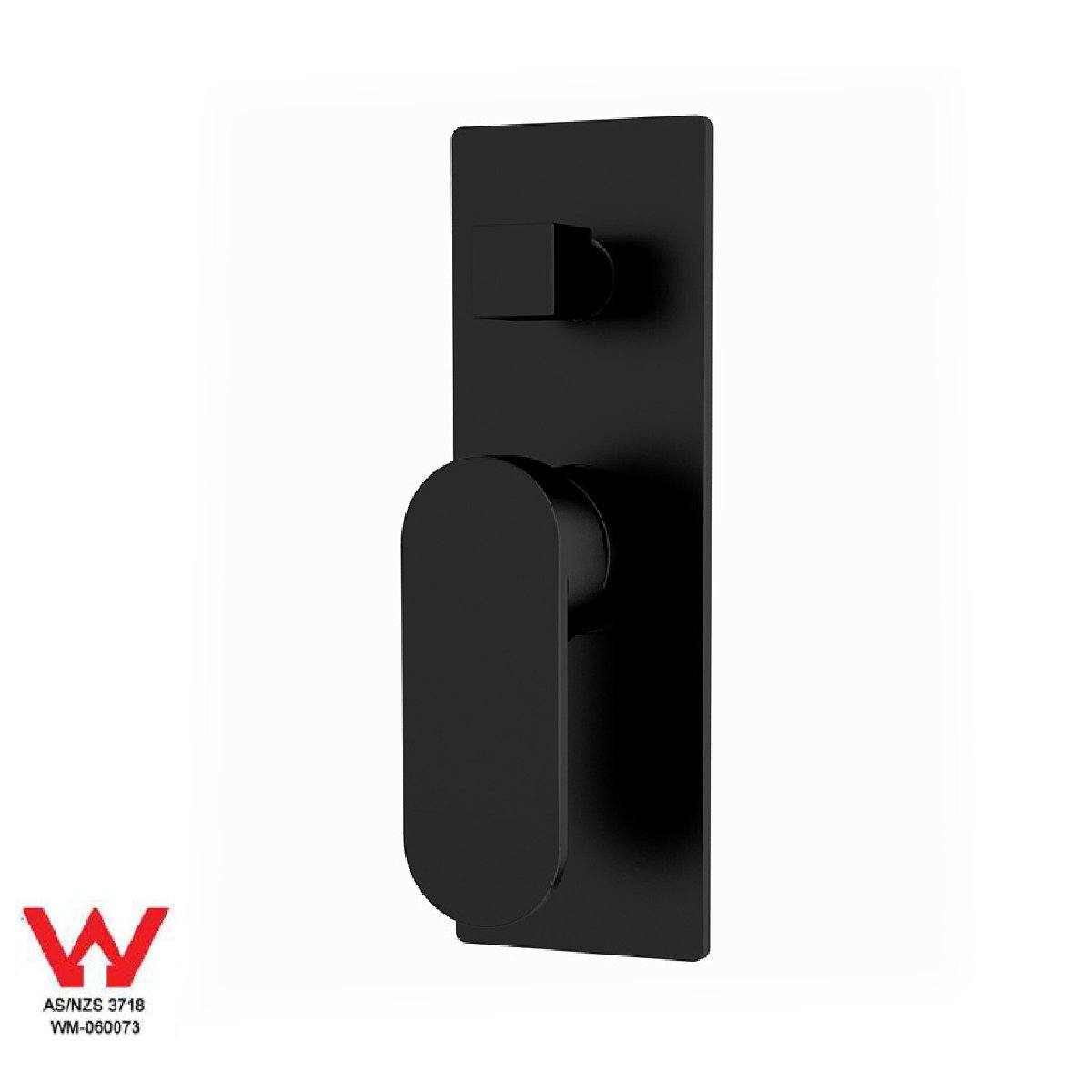 Nero Ecco Shower Mixer with Divertor Matt Black Tapware Nero