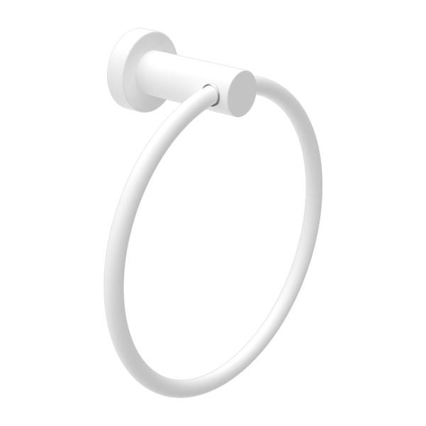 Nero Mecca Hand Towel Ring Matte White 1980-MW Accessories Nero