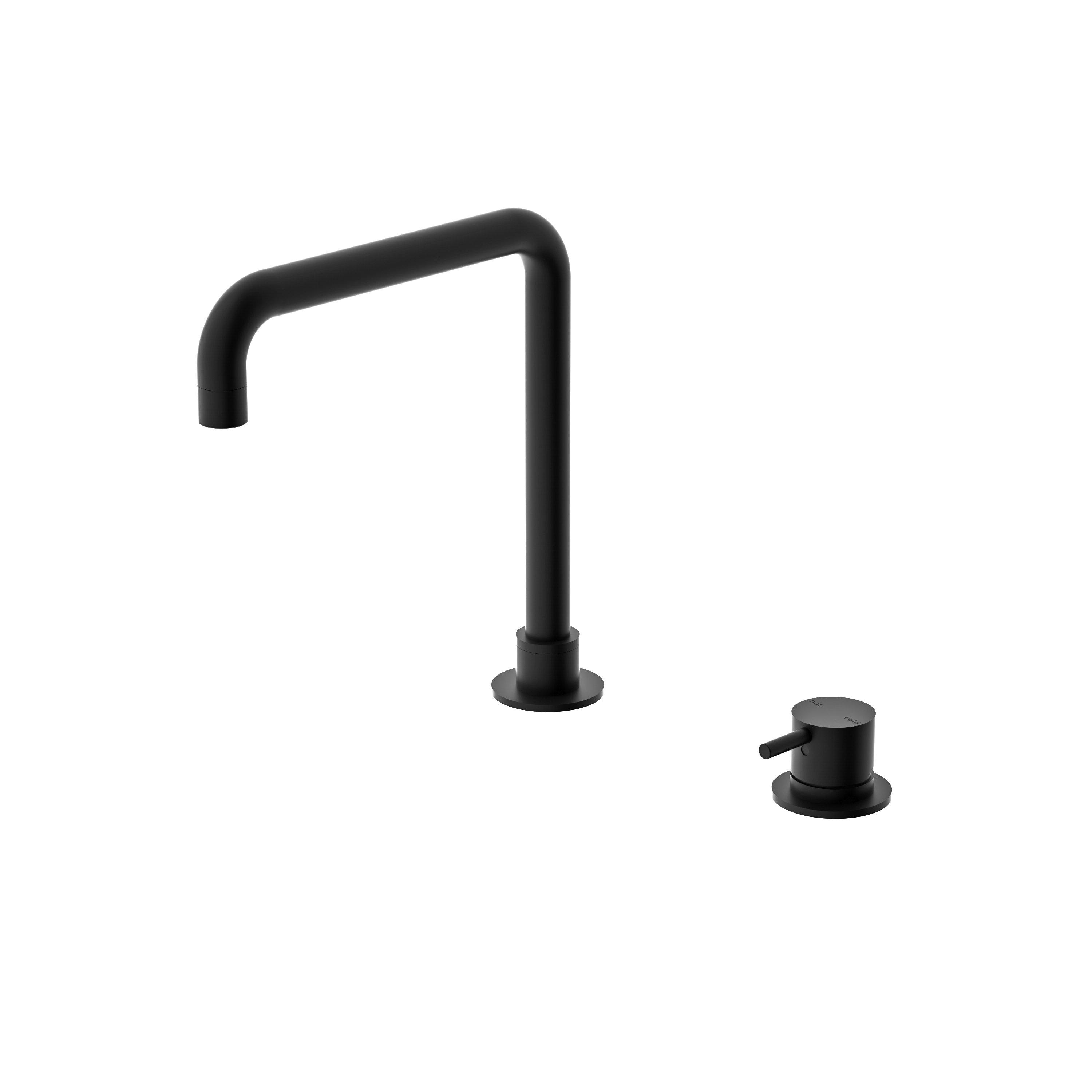 Nero MECCA Hob Basin Mixer Square Spout MATTE BLACK YSW2219-01C-MB Tapware Nero