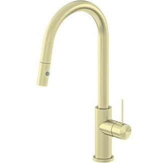 Nero MECCA Pull Out Sink Mixer with Vegie Spray Function BRUSHED GOLD YSW2219-08-BG Tapware Nero