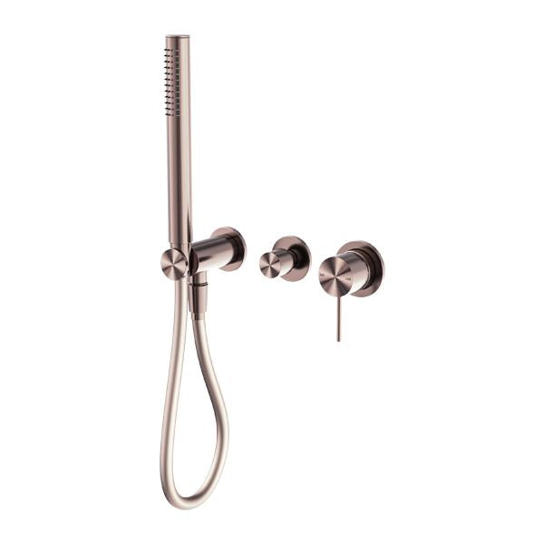 Nero MECCA Shower Mixer Divertor System Separate Back Plate Brushed Bronze Tapware Nero