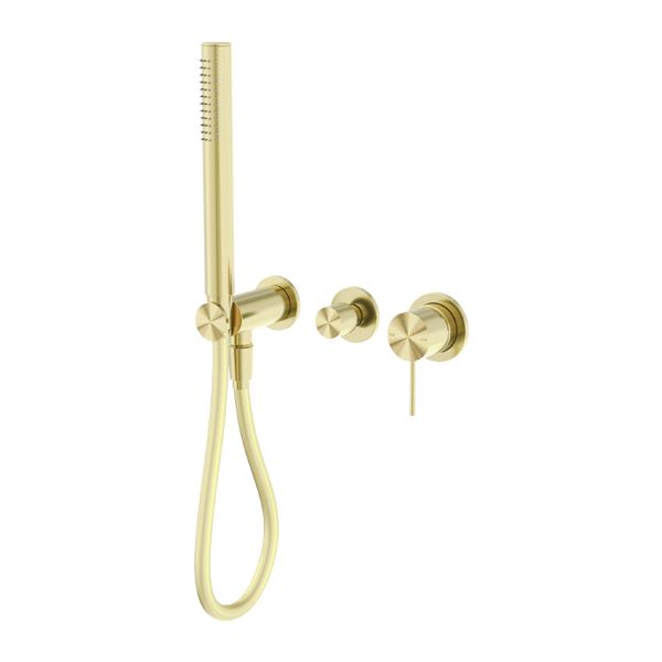Nero MECCA Shower Mixer Divertor System Separate Back Plate Brushed Gold Tapware Nero