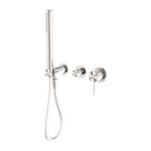 Nero MECCA Shower Mixer Divertor System Separate Back Plate Brushed Nickel Tapware Nero