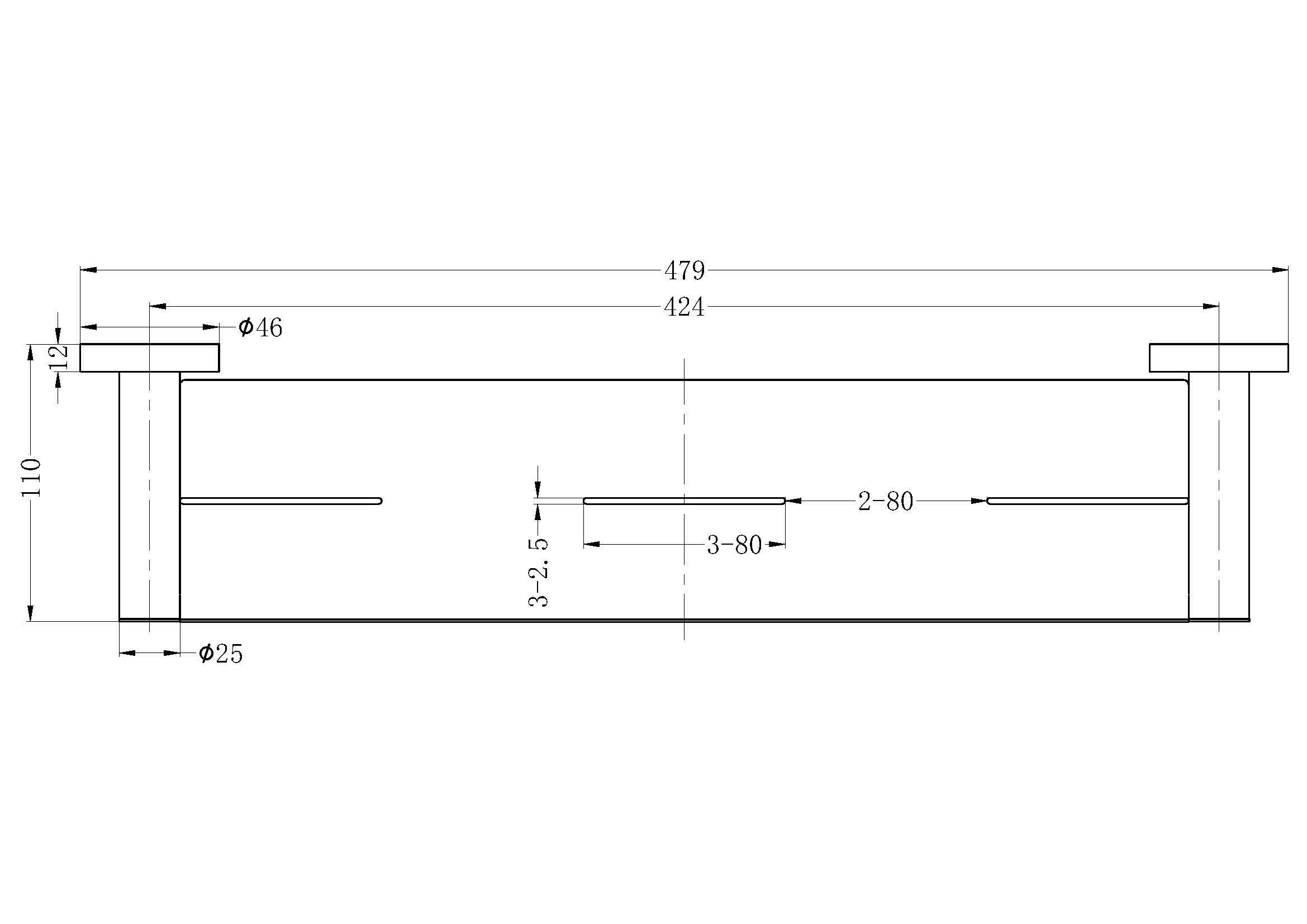 Nero Mecca Shower Shelf 480MM Brushed Bronze 1987A-BZ Accessories Nero