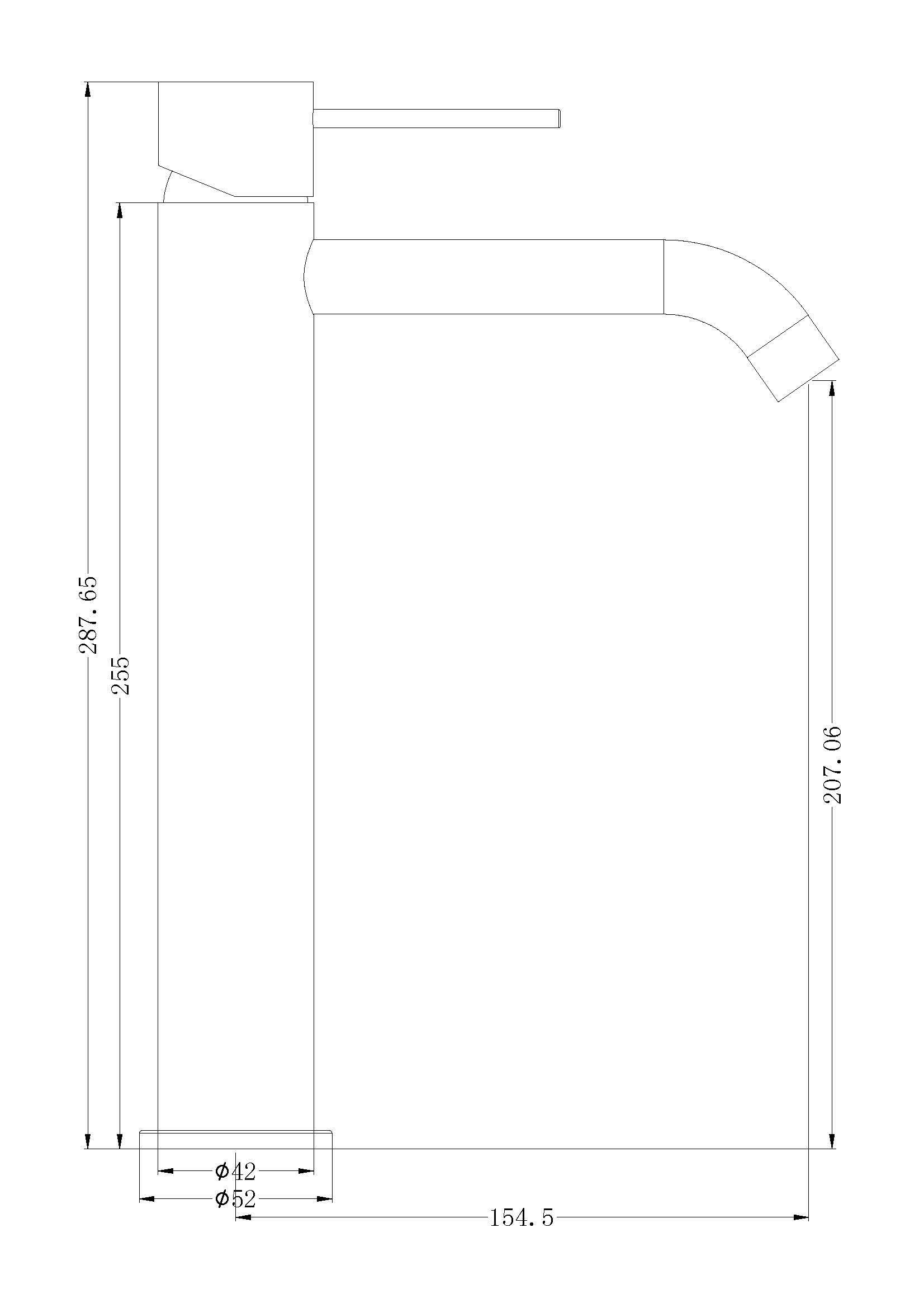 Nero MECCA Tall Basin Mixer Brushed Bronze YSW2219-01A-BZ Tapware Nero