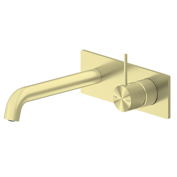 Nero MECCA Wall Basin Mixer Handle Up 160MM BRUSHED GOLD YSW2219-07B-BG Tapware Nero