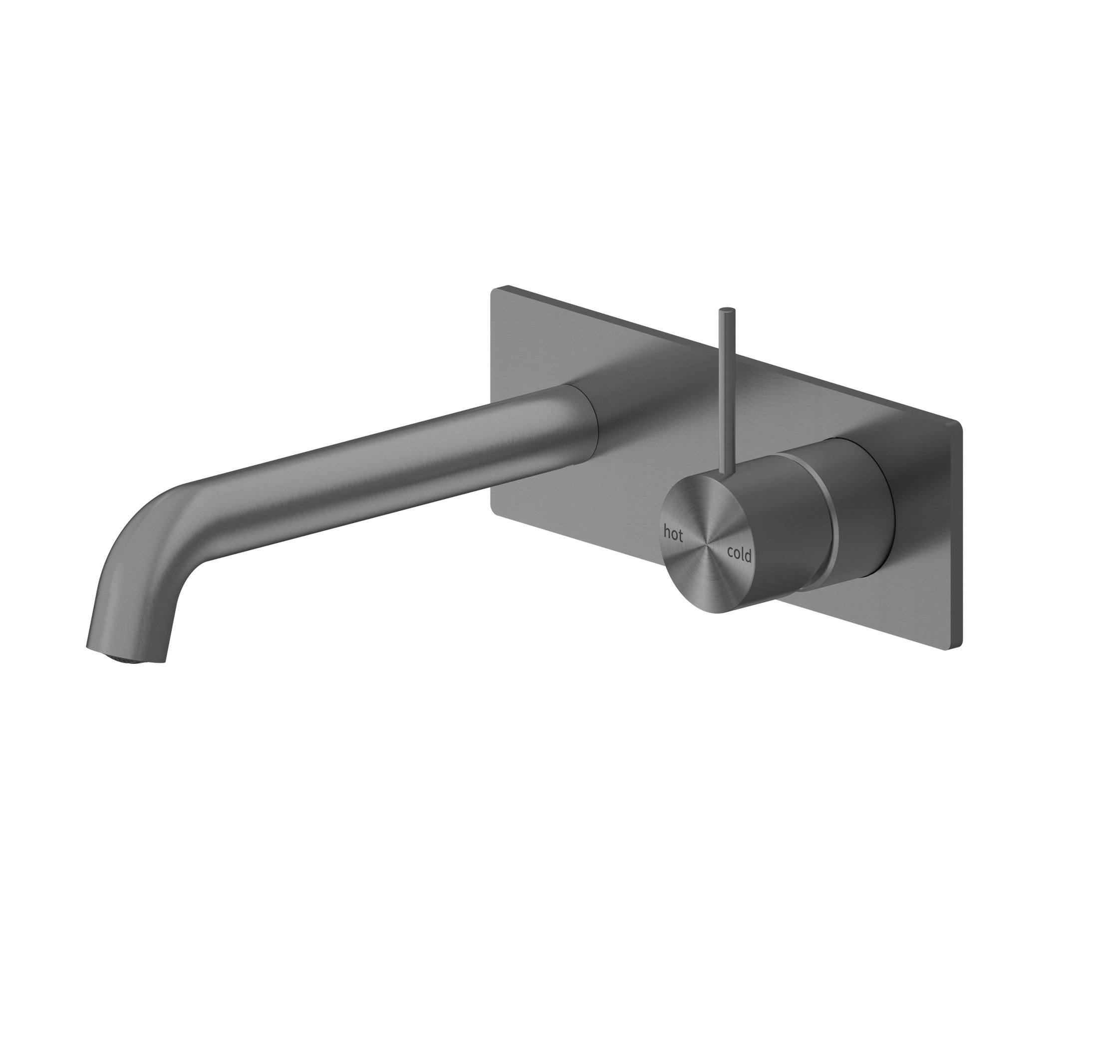 Nero MECCA Wall Basin Mixer Handle Up 160MM GUN META YSW2219-07B-GM Tapware Nero