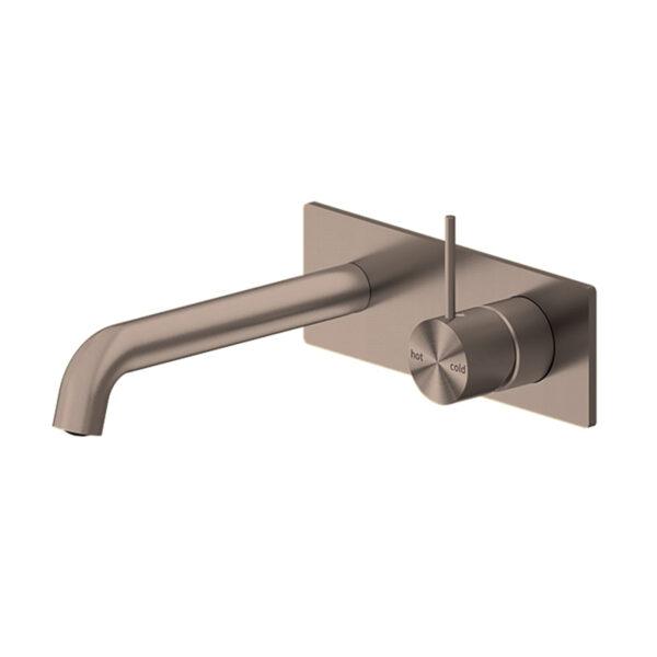 Nero MECCA Wall Basin Mixer Handle Up Brushed Bronze YSW2219-07B-BZ Tapware Nero