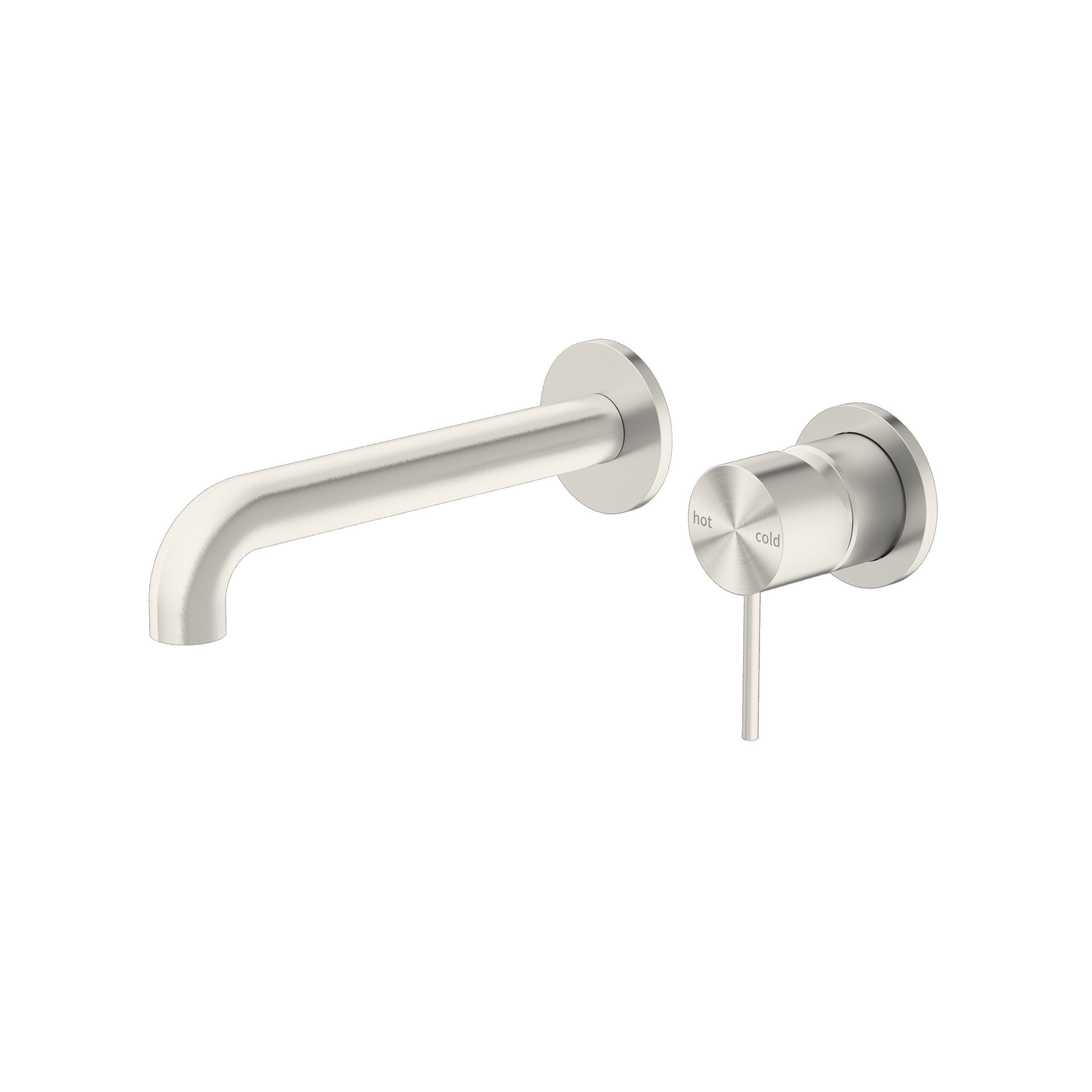 Nero MECCA Wall Basin Mixer Separate Back Plate 160MM BRUSHED NICKEL YSW2219-07C-BN Tapware Nero