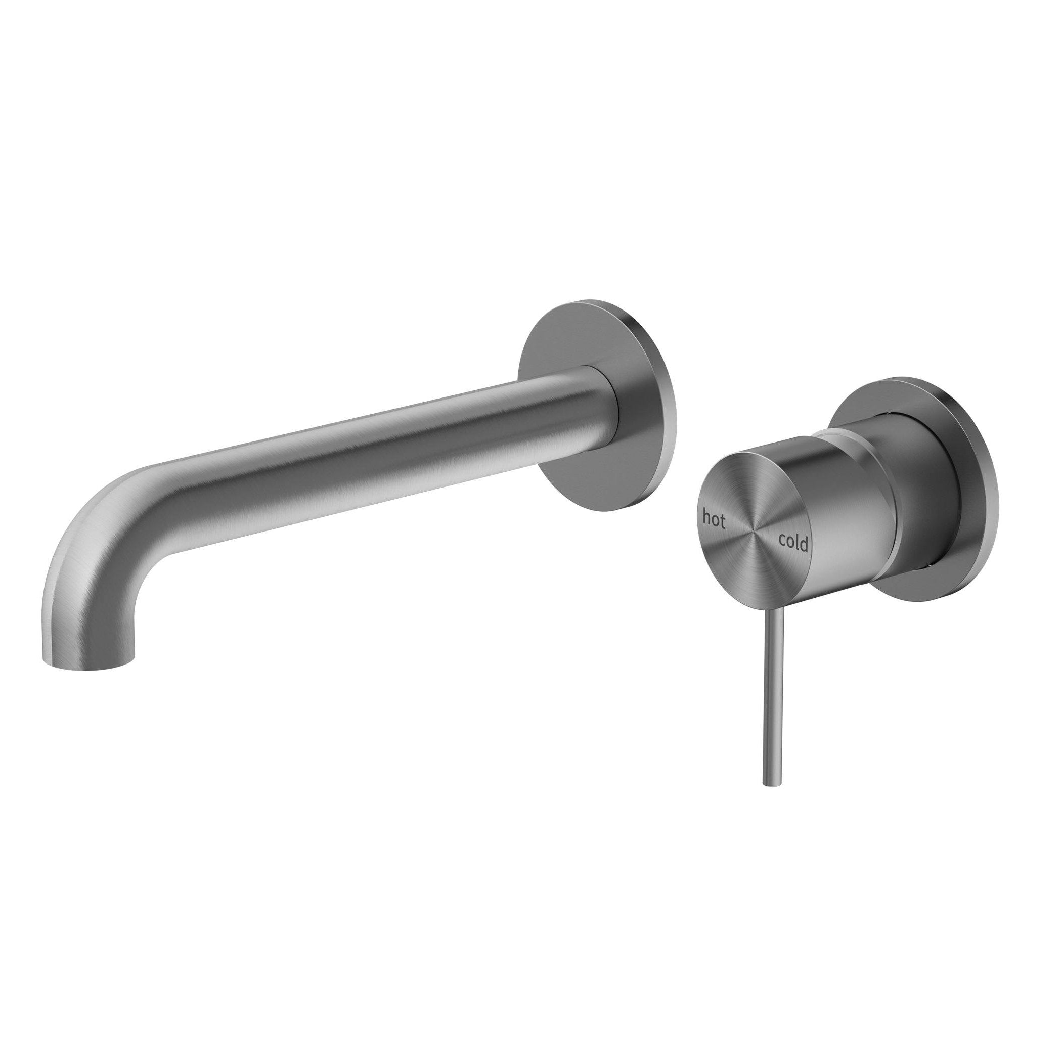 Nero MECCA Wall Basin Mixer Separate Back Plate 160MM GUN META YSW2219-07C-GM Tapware Nero