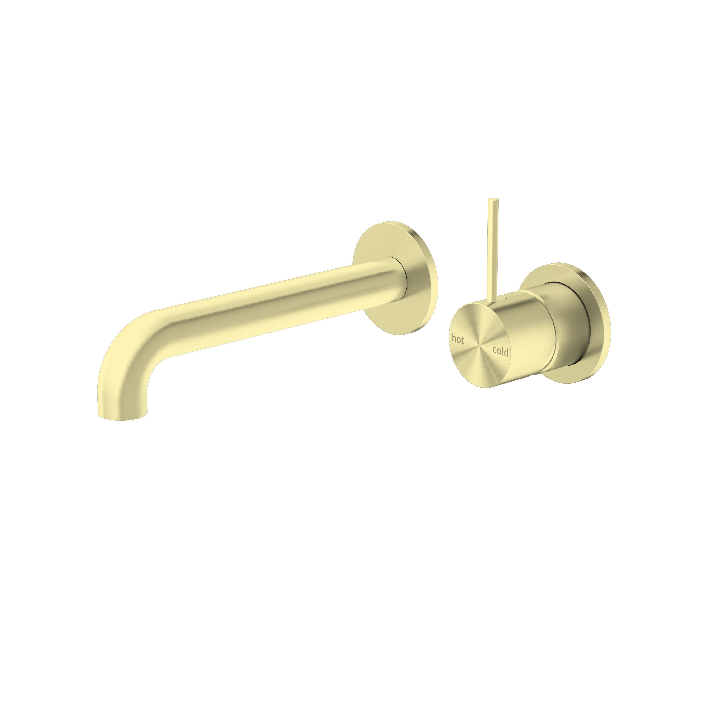 Nero MECCA Wall Basin Mixer Separate Back Plate Handle Up 160MM BRUSHED GOLD YSW2219-07D-BG Tapware Nero