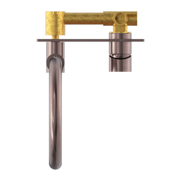 Nero MECCA Wall Basin Mixer Swivel Spout Brushed Bronze Tapware Nero