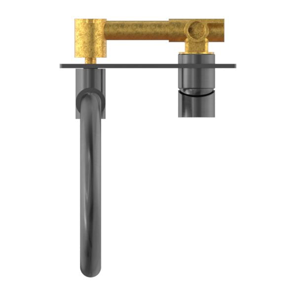 Nero MECCA Wall Basin Mixer Swivel Spout Gun Metal Tapware Nero