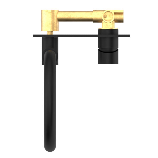 Nero MECCA Wall Basin Mixer Swivel Spout Matte Black Tapware Nero