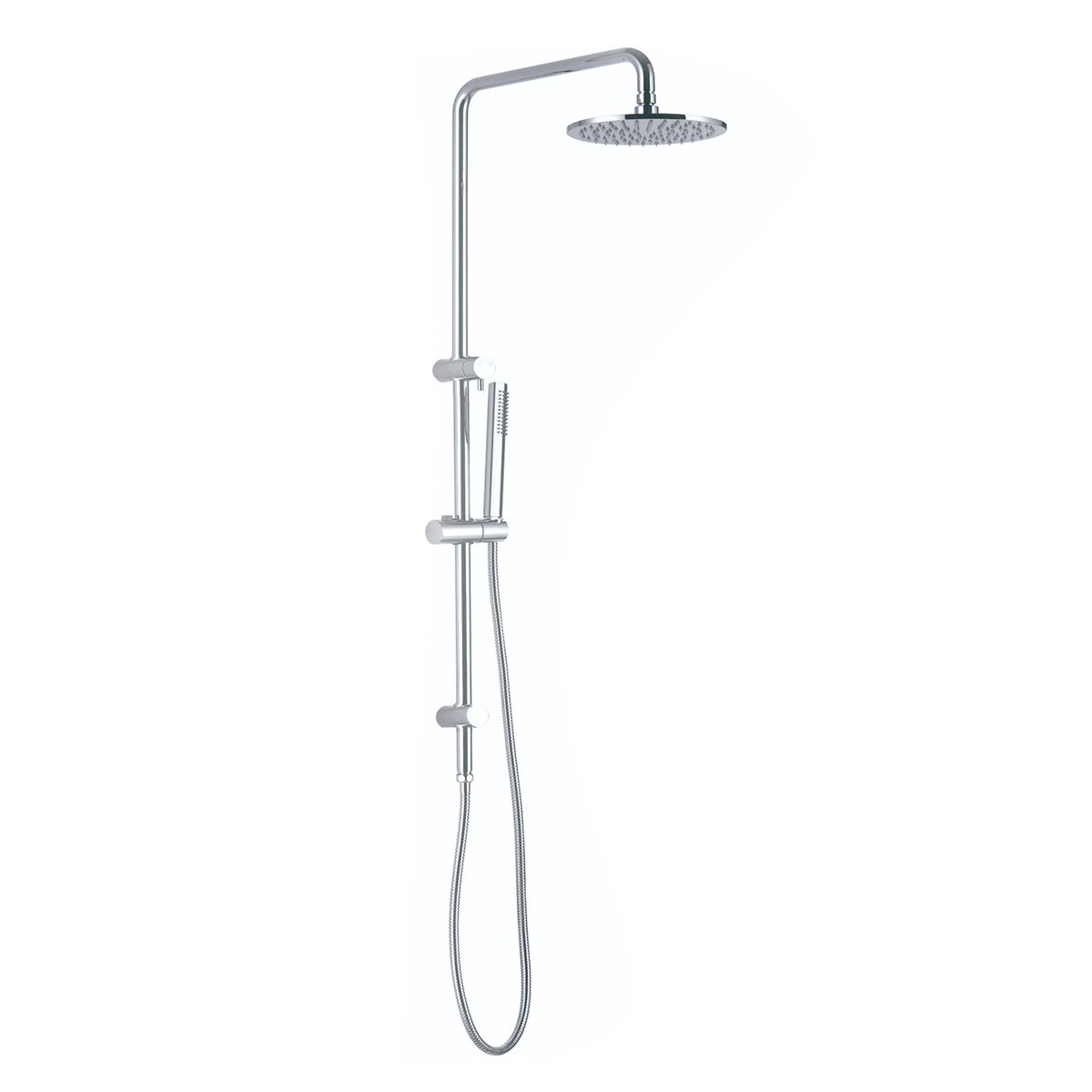 Nero Nova Round Twin Shower Set Slim Hand Shower Chrome Showers Nero