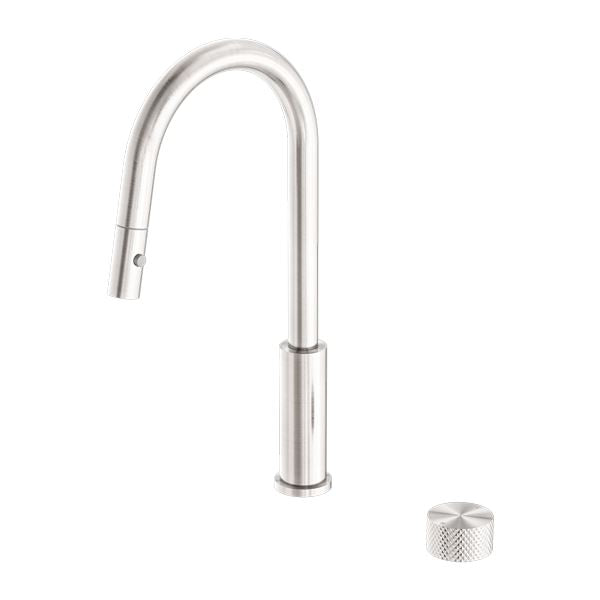 Nero OPAL Progressive Pull Out Kitchen Set Brushed Nickel Tapware Nero