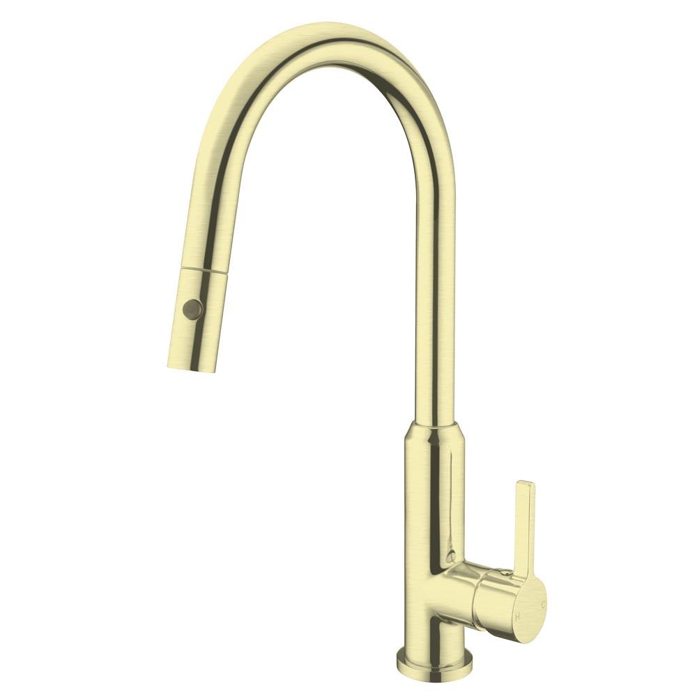 Nero Pearl Pull Out Sink Mixer with Vegie Spray Function Brushed Gold YSW2317-08-BG Tapware Nero
