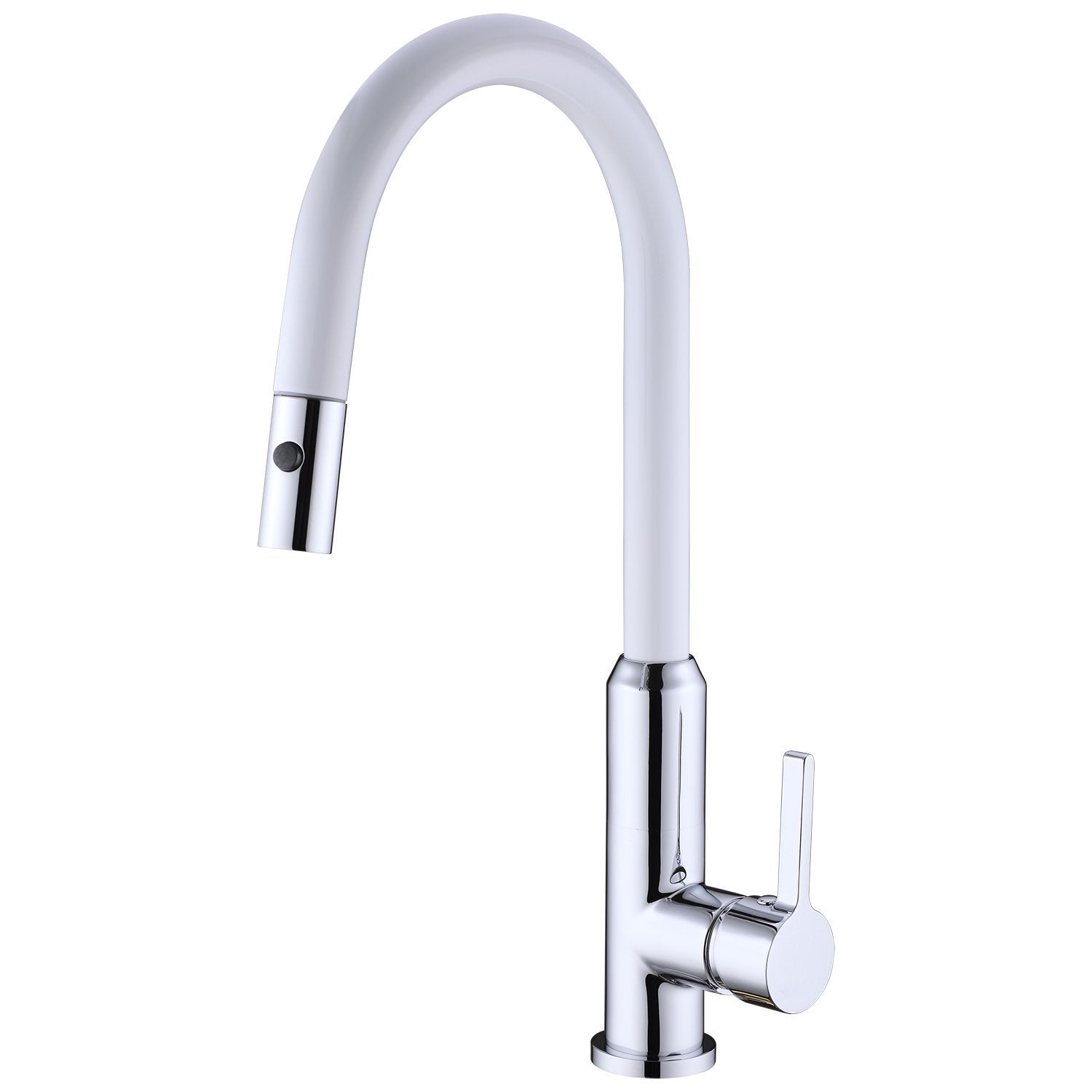 Nero Pearl Pull Out Sink Mixer with Vegie Spray Function White Chrome YSW2317-08-CW Tapware Nero
