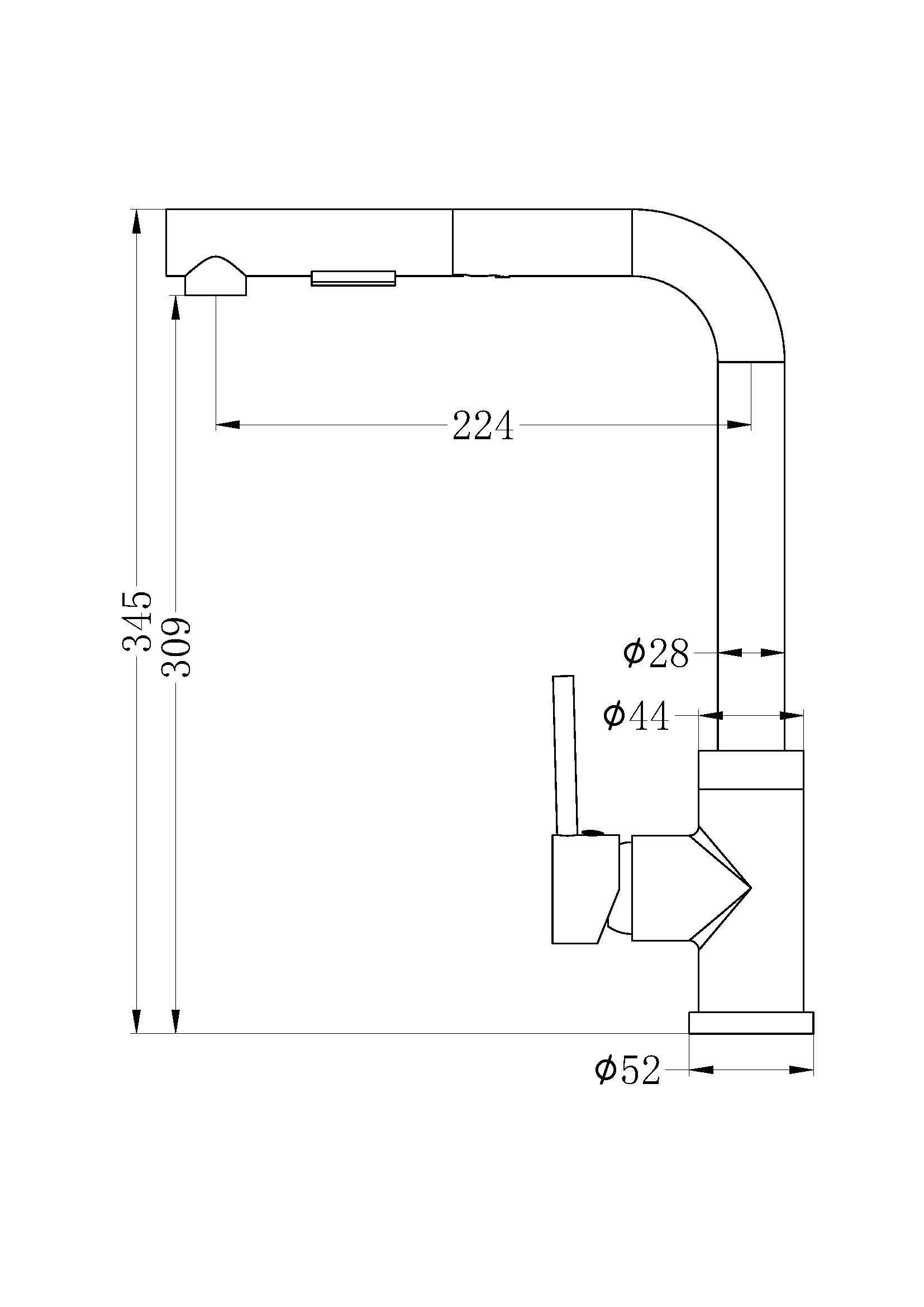 Nero Pull Out Sink Mixer with Vegie Spray Function Chrome YSW3118-08-CH Tapware Nero